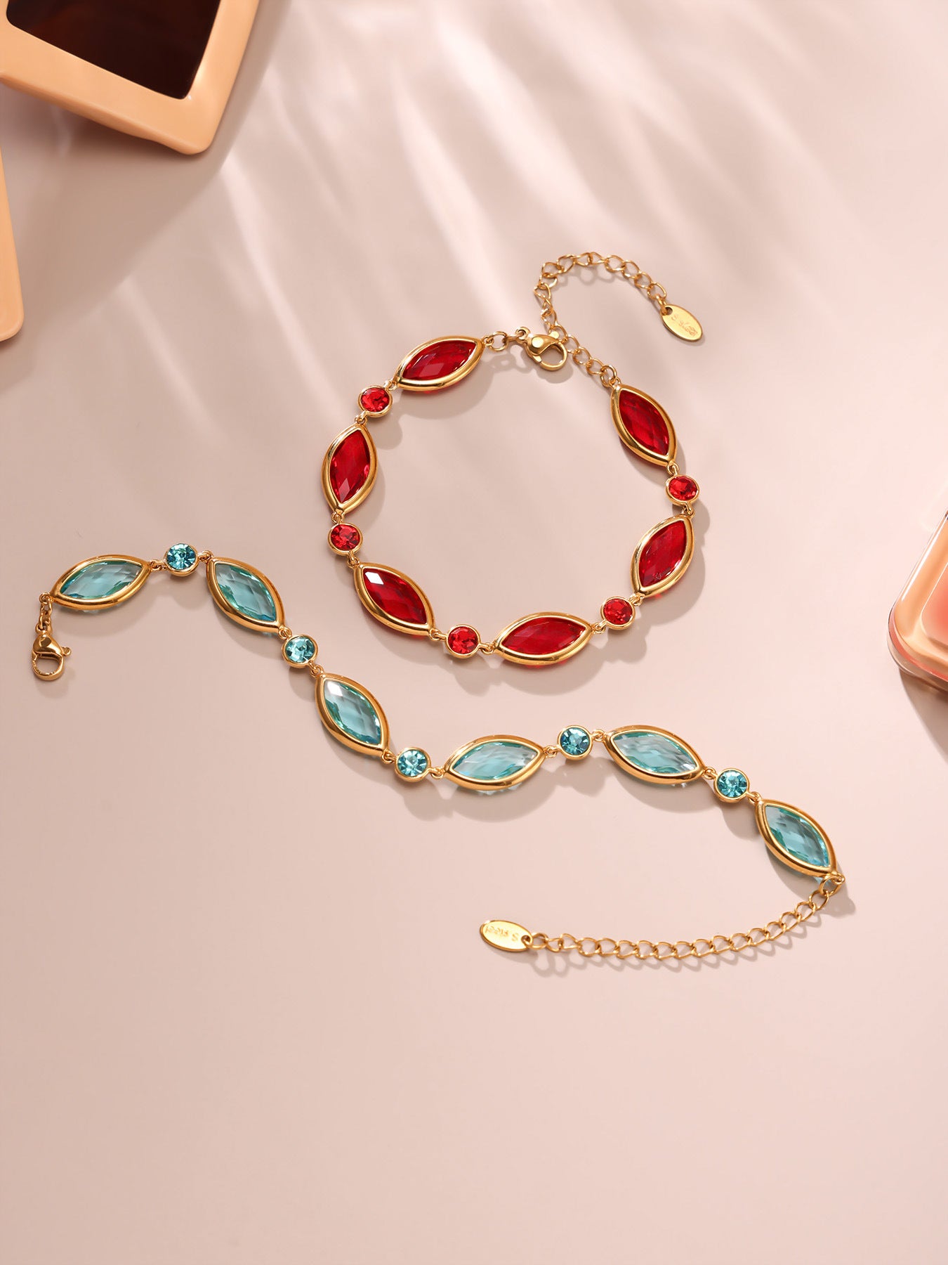 Planderful Crystal Glass Bracelet Luxury 18K Gold Women