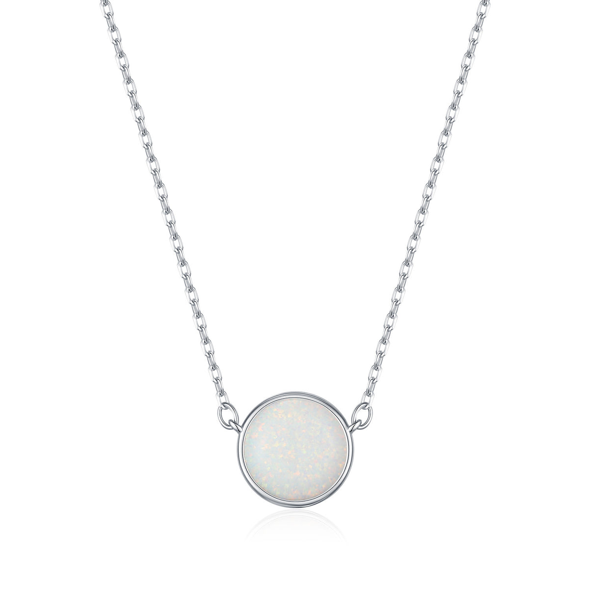 925 Sterling Silver Opal Necklace