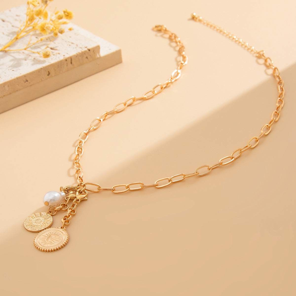 Multi-Eye Heart Fringe Necklace