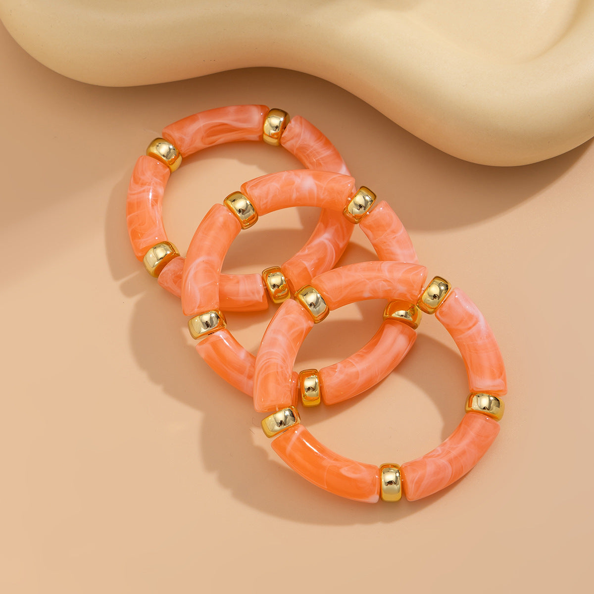 Planderful Vienna Verve Retro Beaded Elbow Bracelet Set For Women Geometric Statement Jewelry