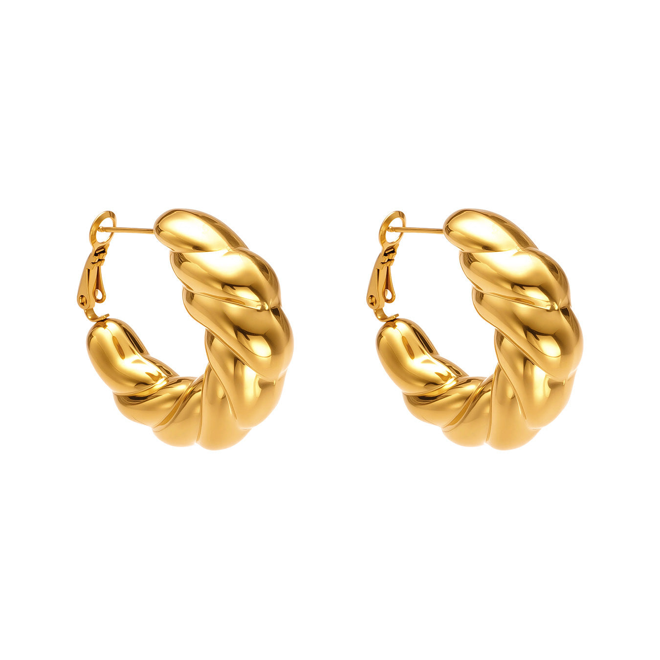 Planderful Hollow Twisted Earrings 18K Gold For Commuting