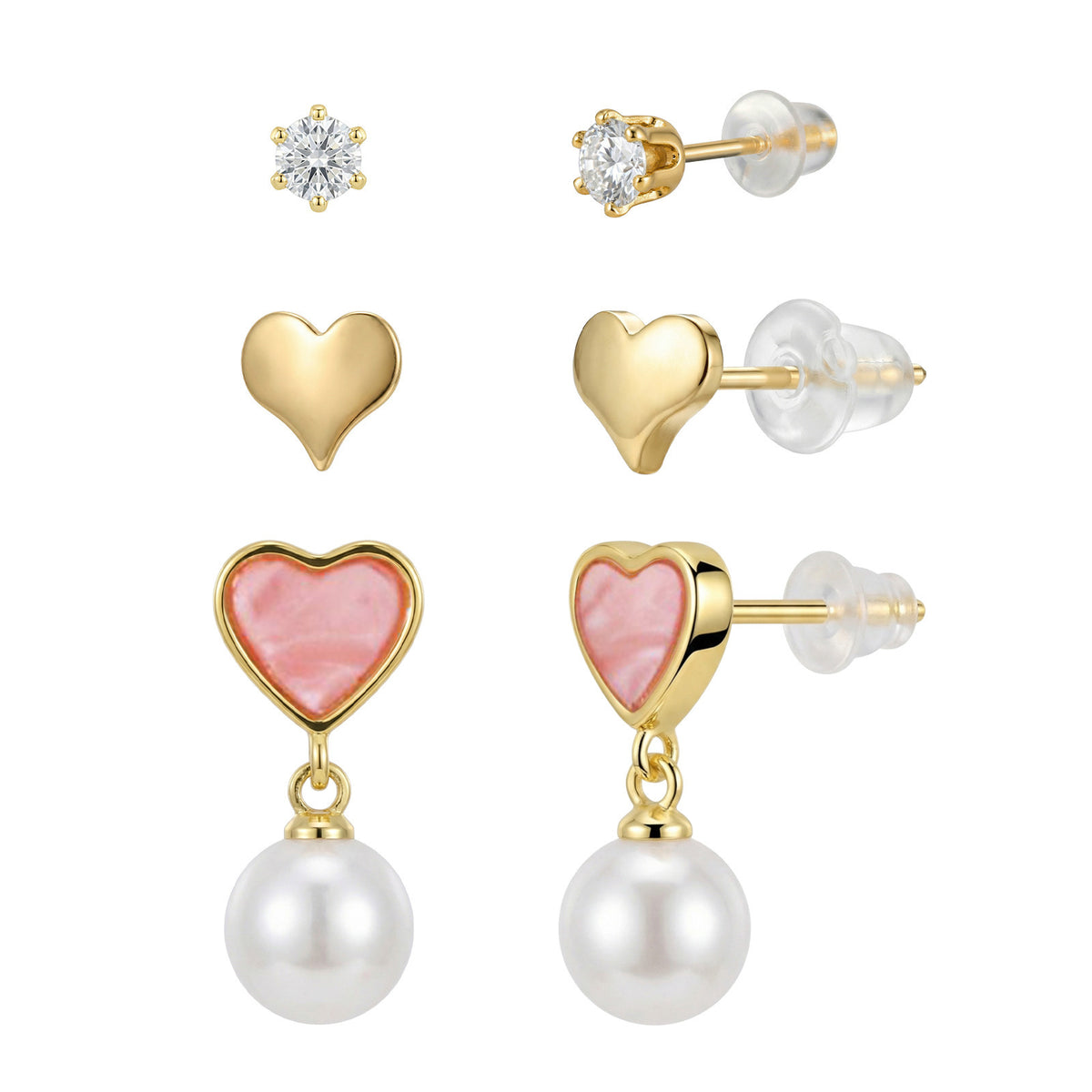 Pearl Heart Earrings