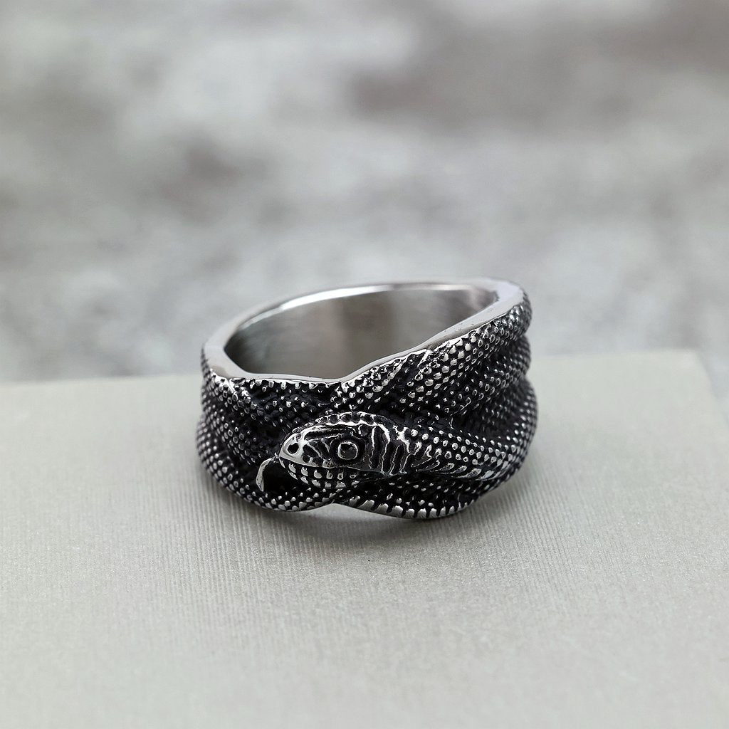 Vintage Snake Stainless Steel Men's Ring