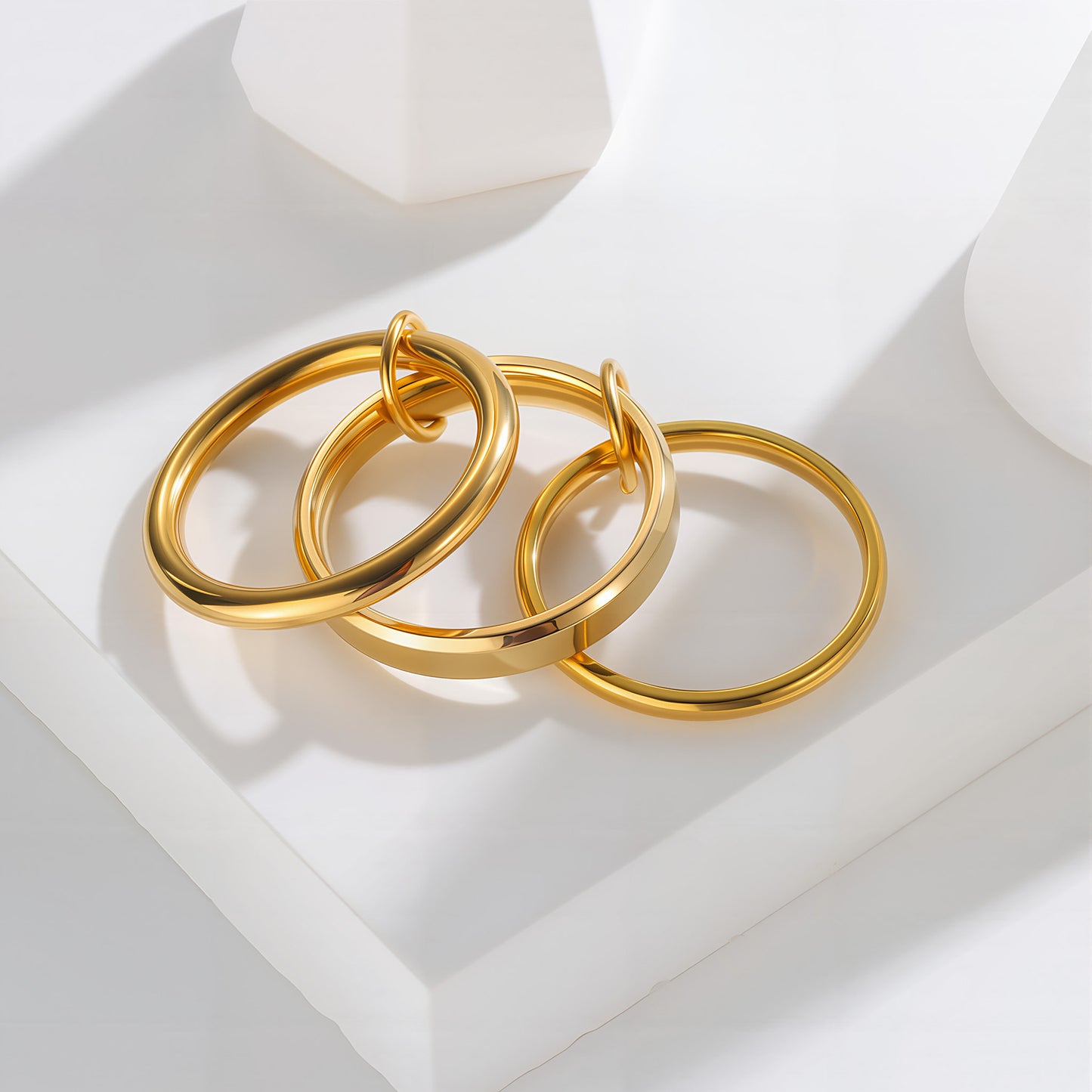 Planderful Stacked Rings Titanium Steel Unisex Everyday Wear