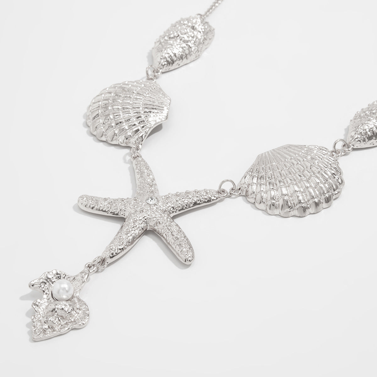 Starfish & Shell Y-Shaped Statement Necklace
