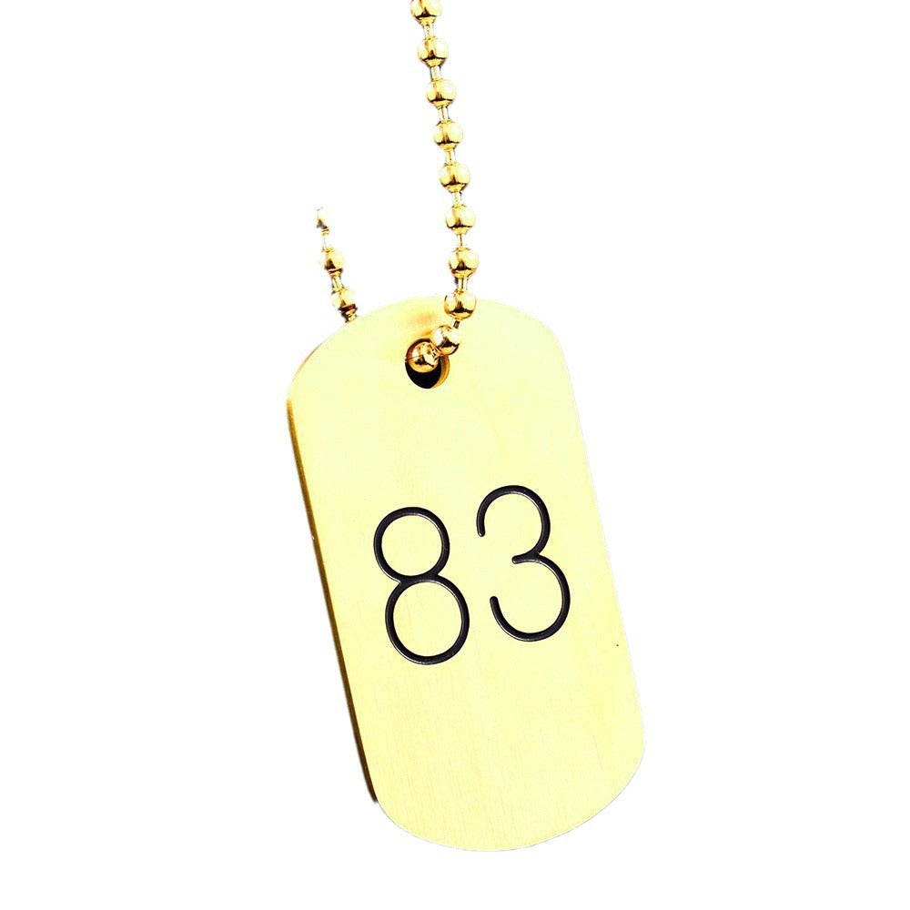Lightning No. 83 Identity Square Pendant Dog Tag Necklace