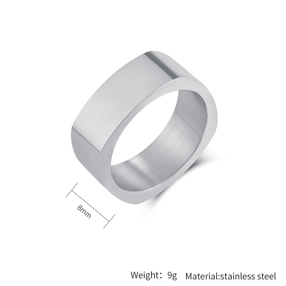Planderful Stainless Steel Ring For Men Geometric Square Design Durable Everyday Wear Size 7 To 12