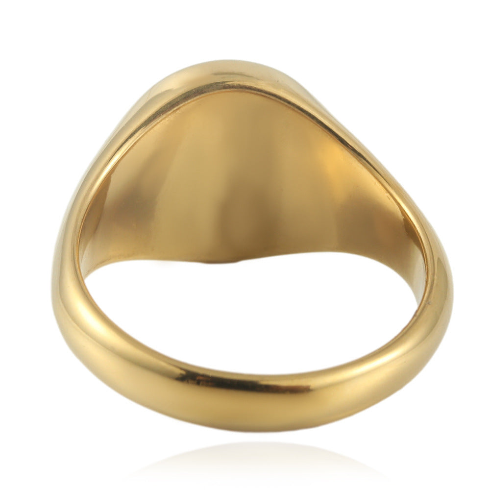 Trendy Multi-Color Titanium Steel Epoxy Ring for Men and Women - Punk Retro Style