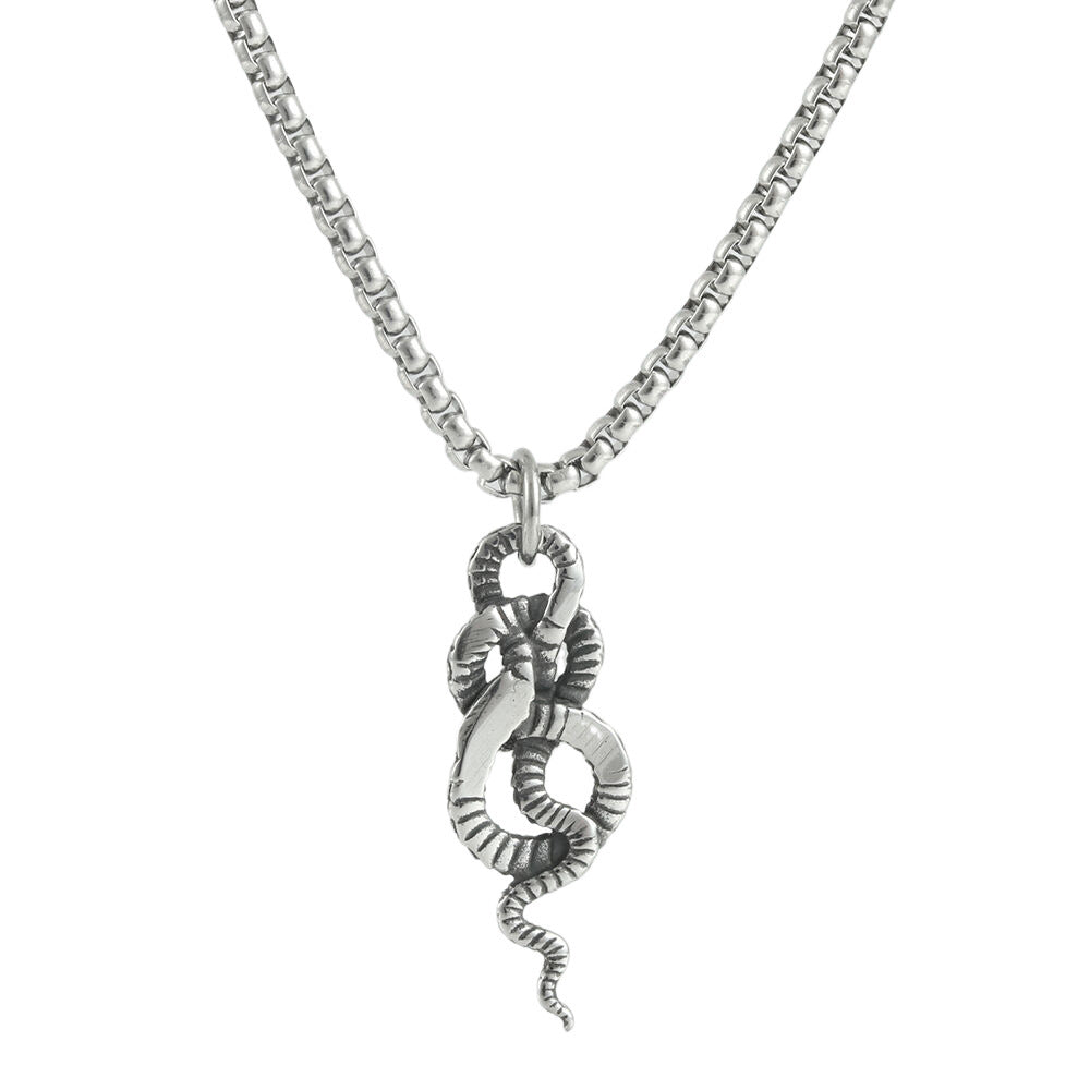 European And American Stainless Steel Snake Pendant Necklace