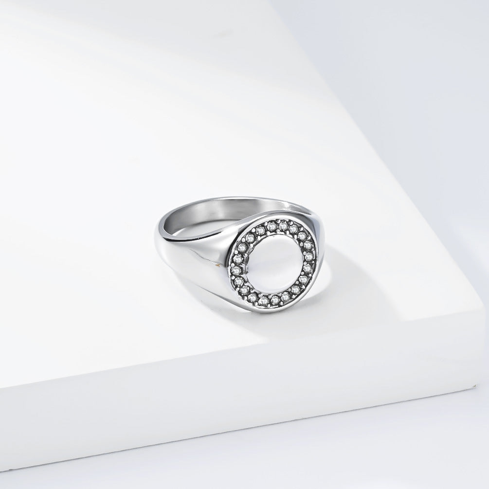 Planderful Titanium Steel Zircon Ring Fade Resistant Gold Plated Finish For Women Everyday Genie Premium Jewelry