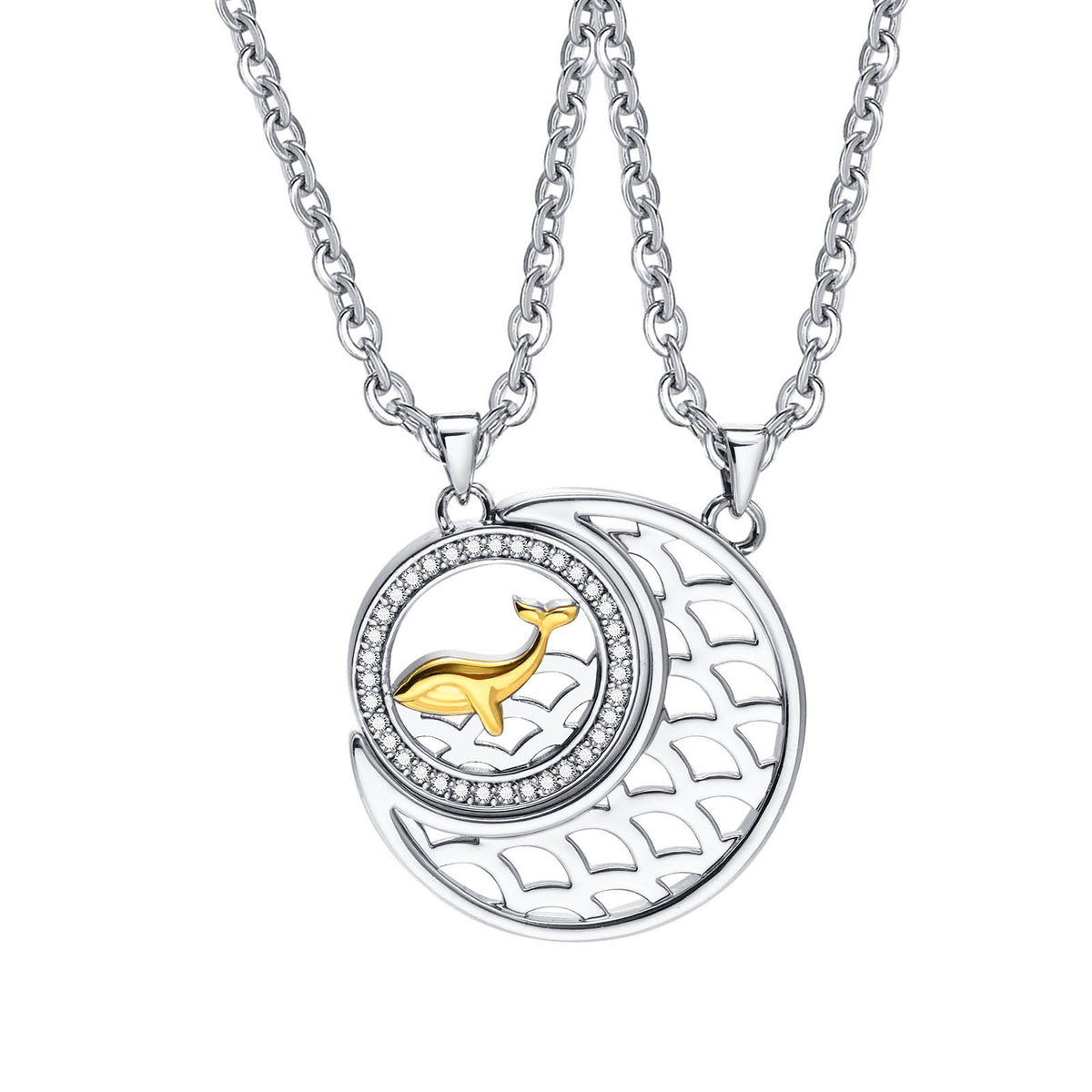 Heart Sun & Moon Zircon Copper Pendant Unisex