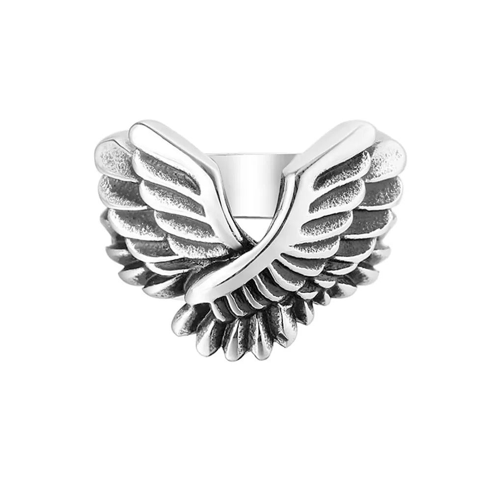Punk Eagle Wing Stainless Steel Men's Ring