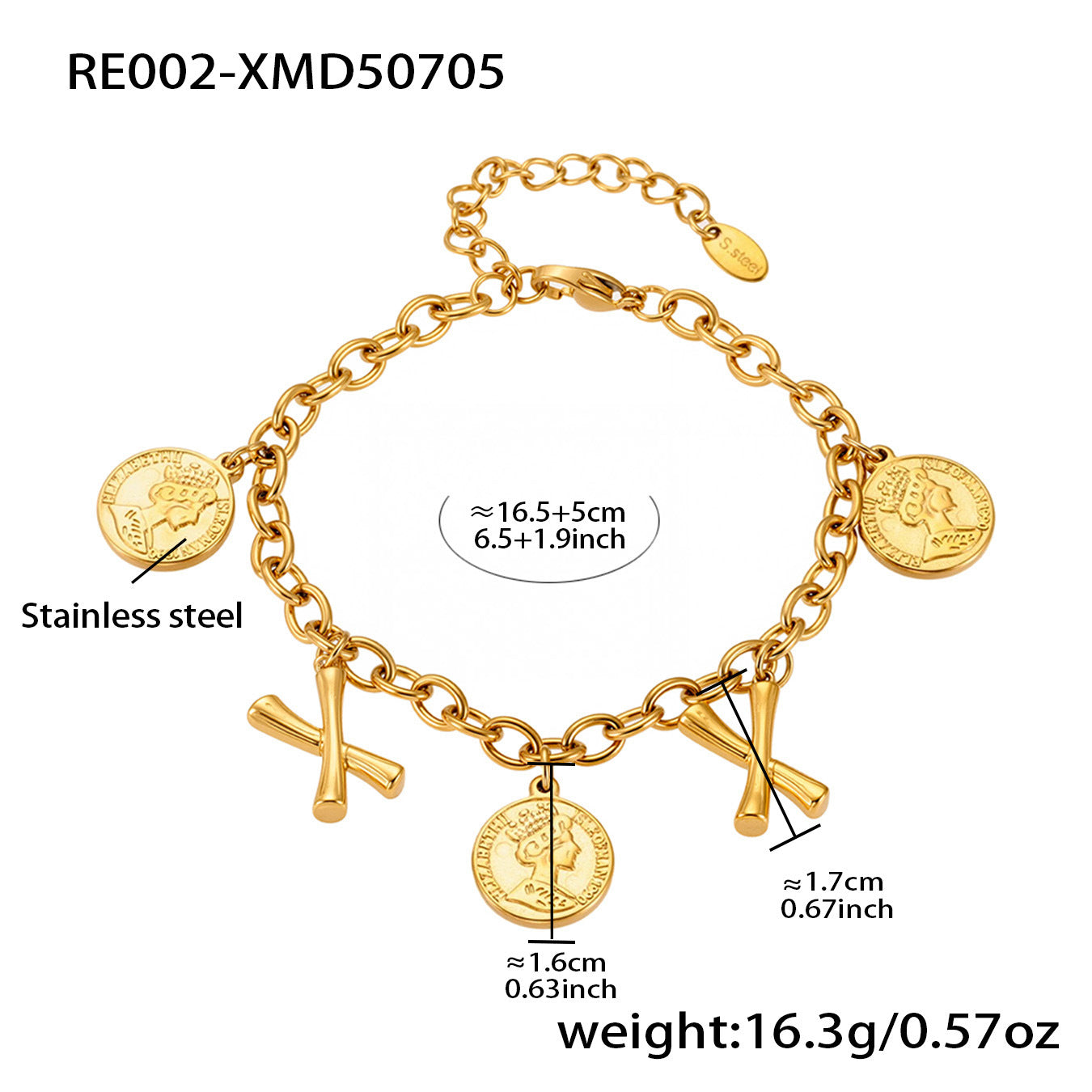 Planderful 26 Letters Queen Elizabeth Luxury Bracelet Women