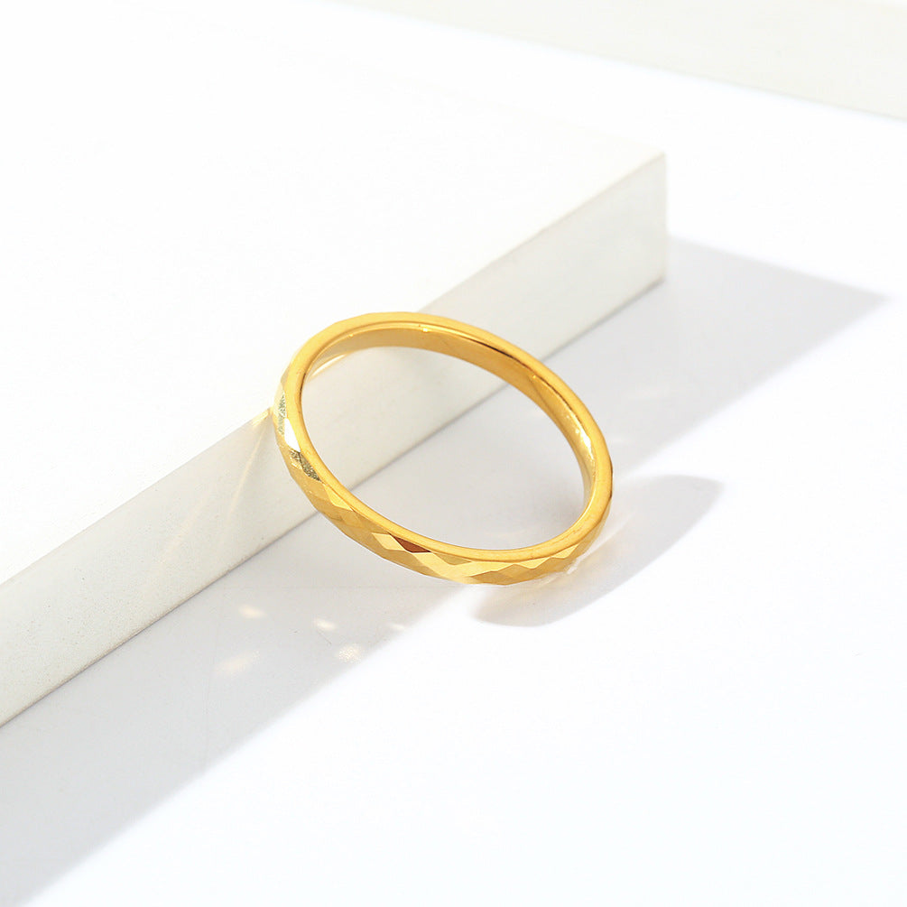 Cross-Border E-Commerce Simple Rhombus Tungsten Ring Fashion