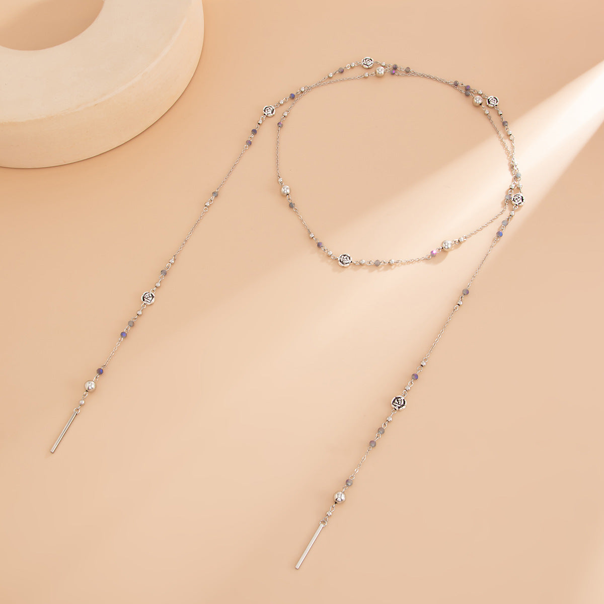 Pearl Rose & Daisy Long Necklace