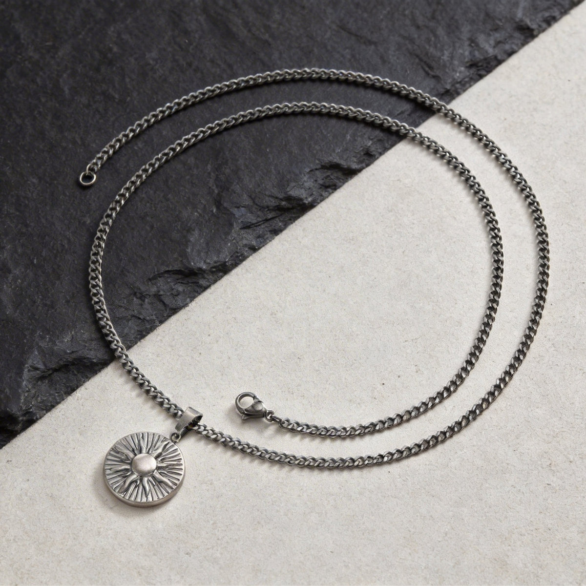 Textured Stainless Steel Pendant