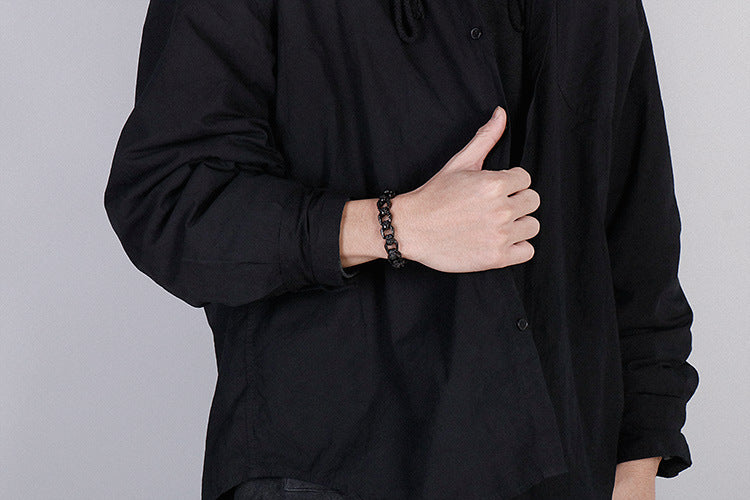 Planderful Skull Bracelet Men Titanium Steel Retro Style