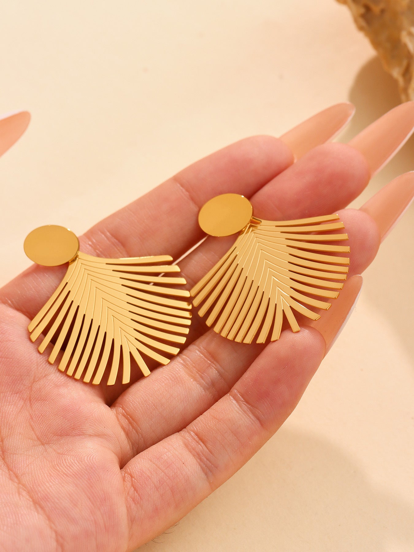 Planderful Gold Plated Stainless Steel Earrings For Women