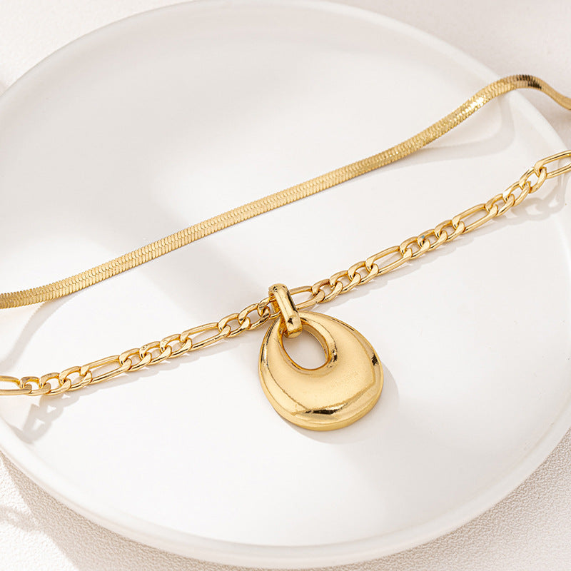 Fashionable Metal Double-Layer Necklace for Women by Planderful