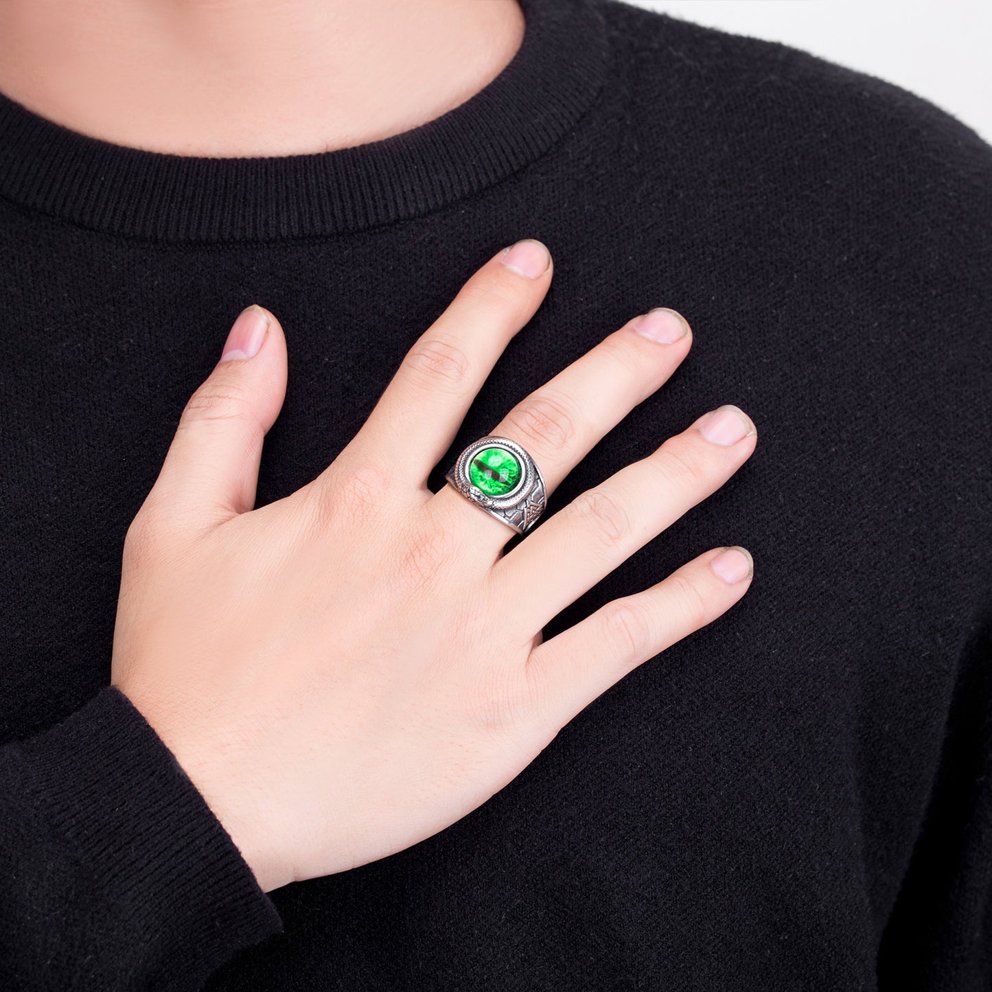 Steel Ring – Vintage Demon Eye Ring For Men, Punk Retro Style Jewelry Gift For Him