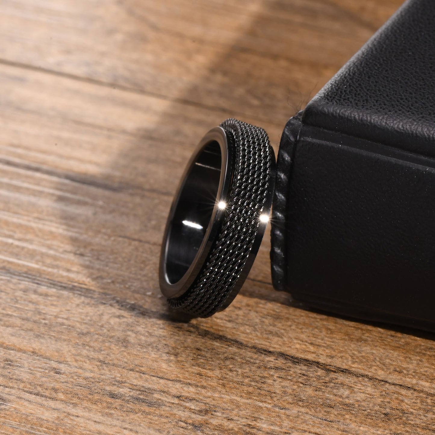 Men's Titanium Steel Ring Stainless Steel Mesh Rotary Ring