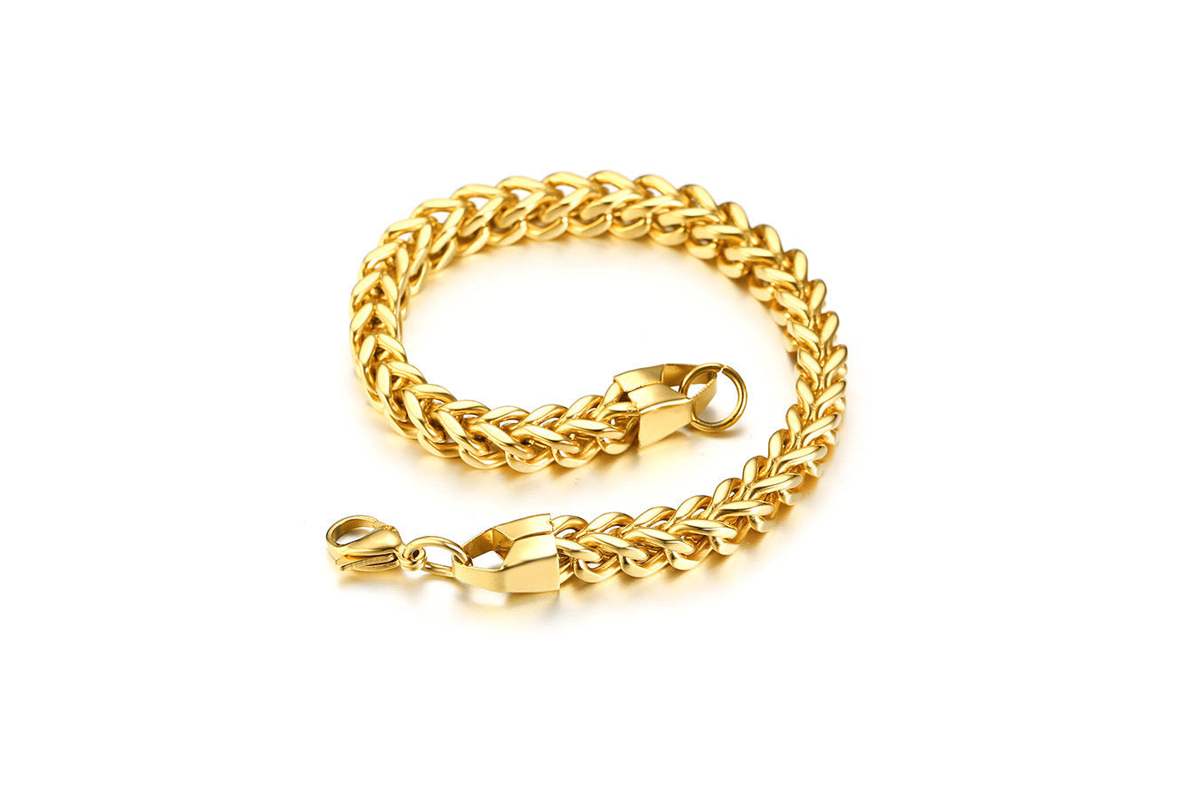 Titanium Steel Men's Bracelet Square Six-Sided Chain Jewelry