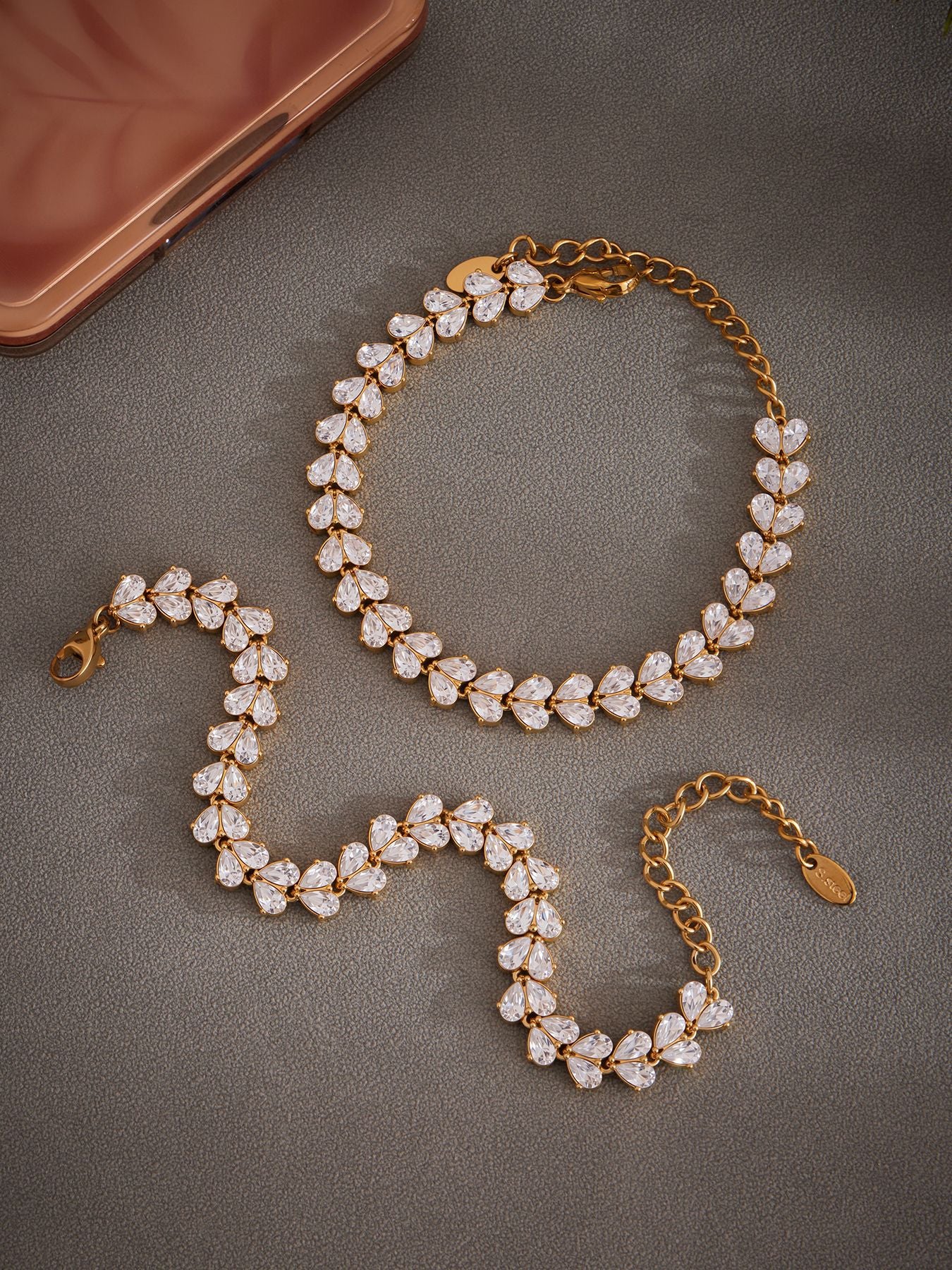 Planderful Zircon Water Drop Bracelet 18K Gold For Her