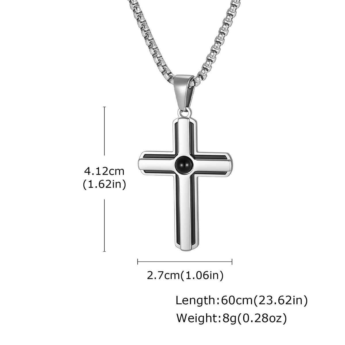 Cross Tiger's Eye Stainless Steel Pendant for Men