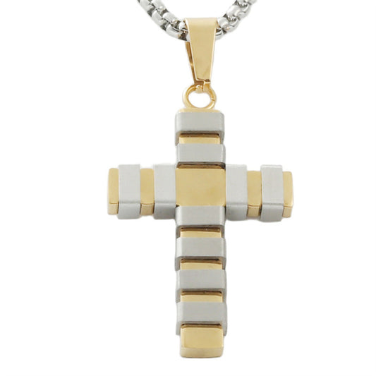 Stylish Personalized Titanium Steel Cross Pendant Necklace for Men