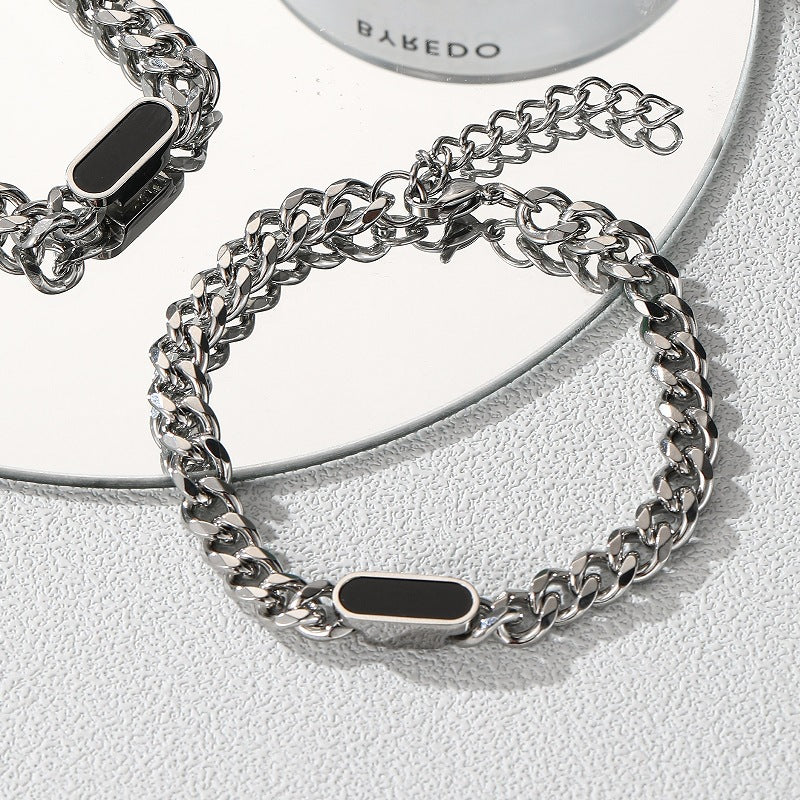 Planderful Jewelry European Multi Color Shell Cuban Chain Necklace For Men And Women