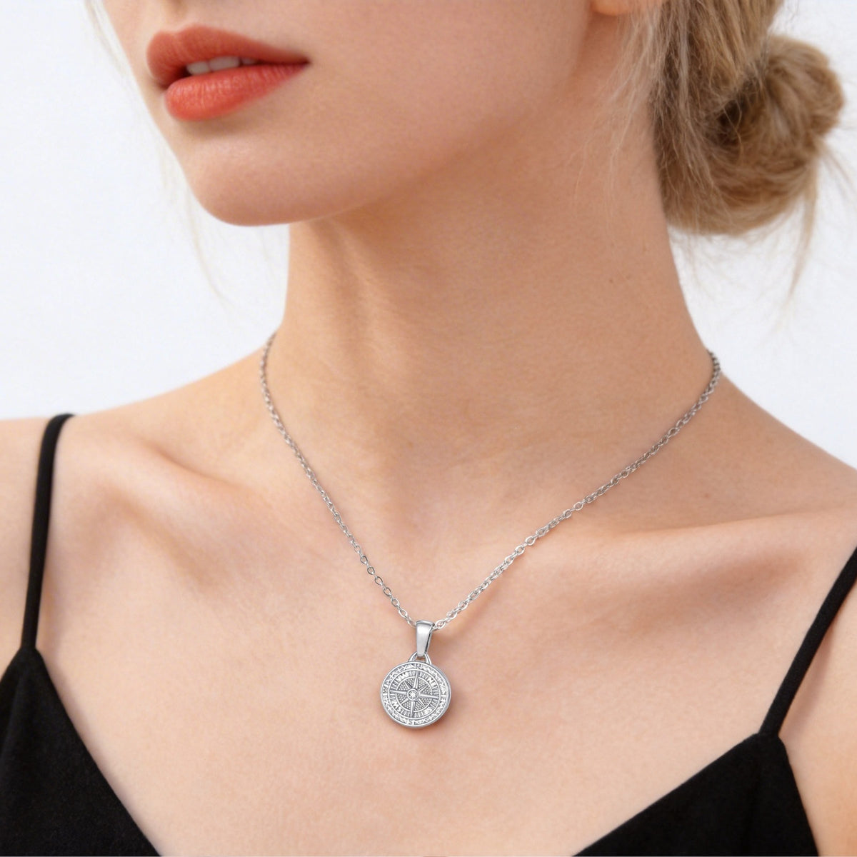 Zircon Stainless Steel Necklace Unisex