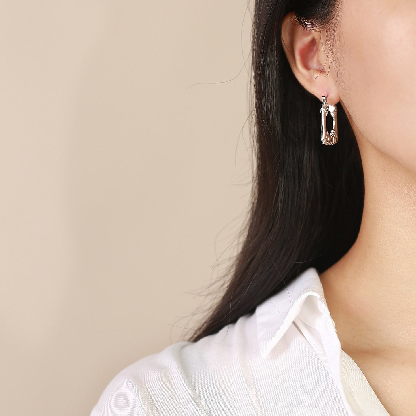 Cross-Border Jewelry Gold Women's U-Shaped Titanium Earrings