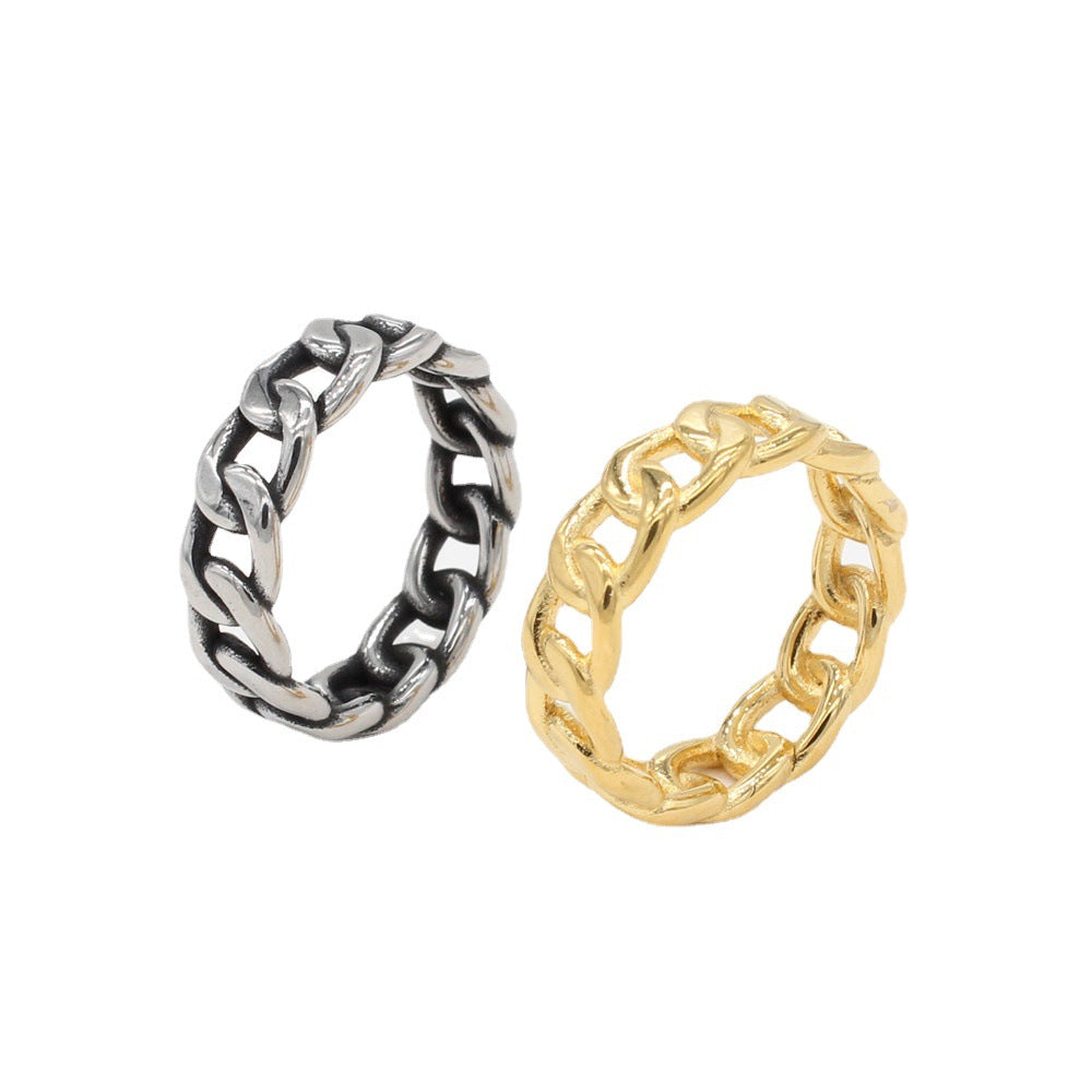 European Style Hip-hop Wind Chain Ring
