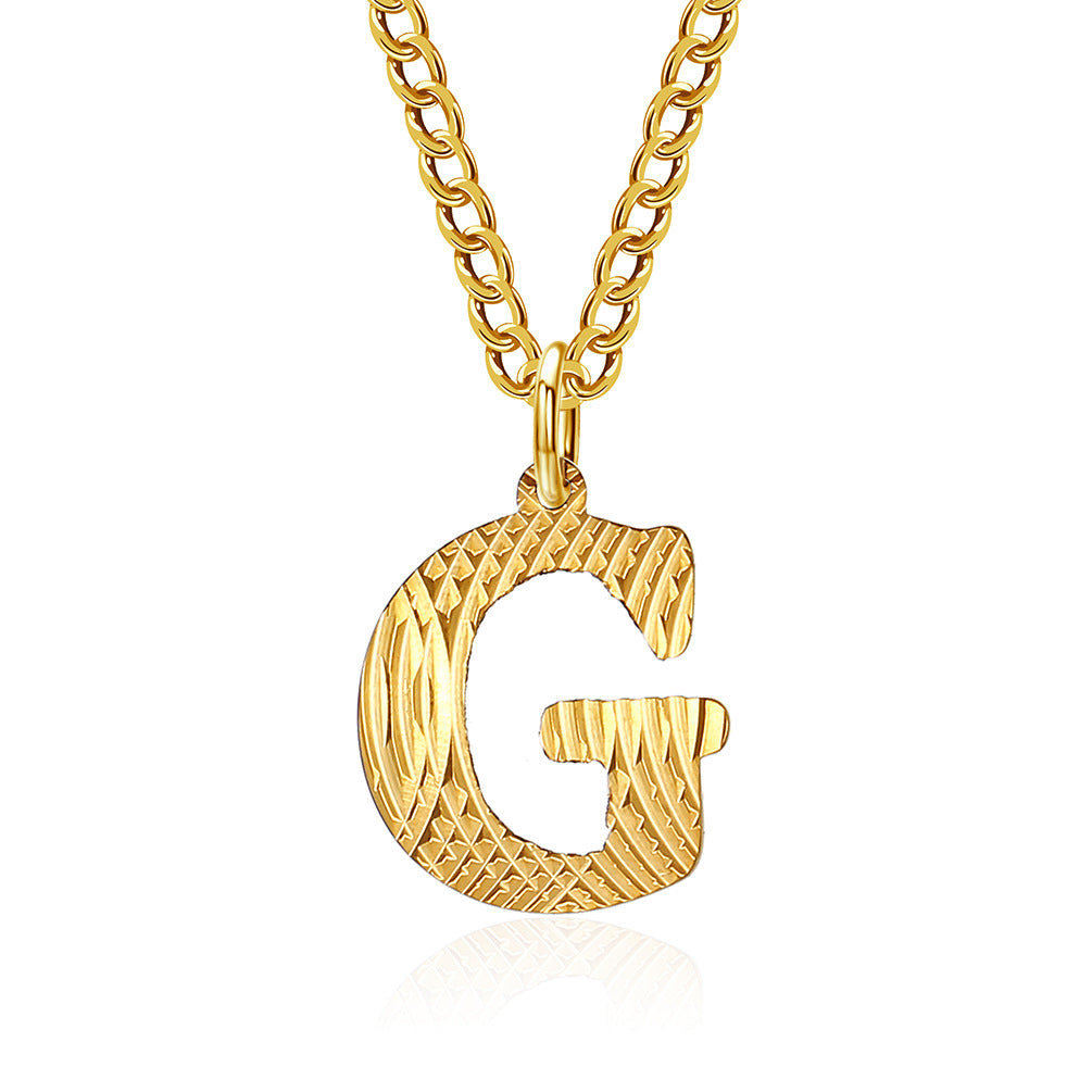 Planderful Everyday Genie Gold Plated Letter Surname Pendant For Couples Unisex Premium Magazine Style Jewelry