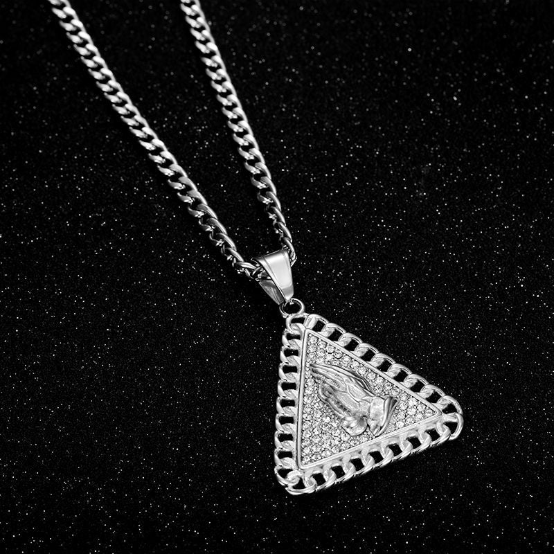 Rhinestone Necklace - Statement Hip Hop Pendant