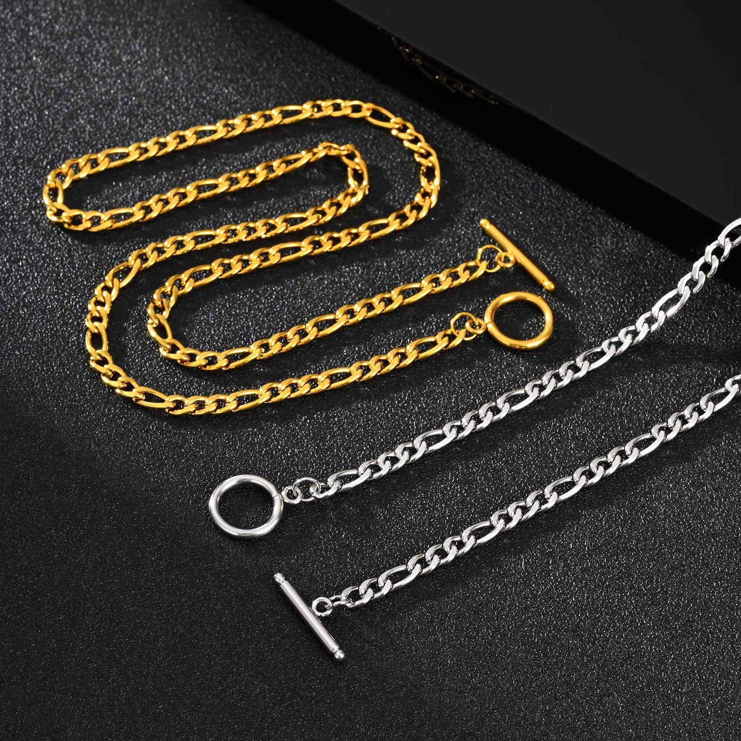 Men's Stainless Steel Three To One Nk Chain Ot Buckle Premium Necklace