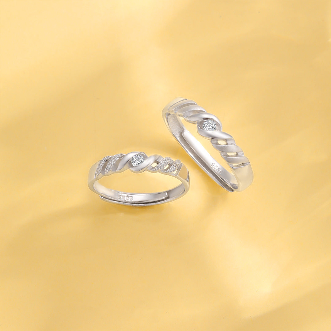 Planderful Mobius 925 Sterling Silver Couple Rings – Niche Design and Light Luxury