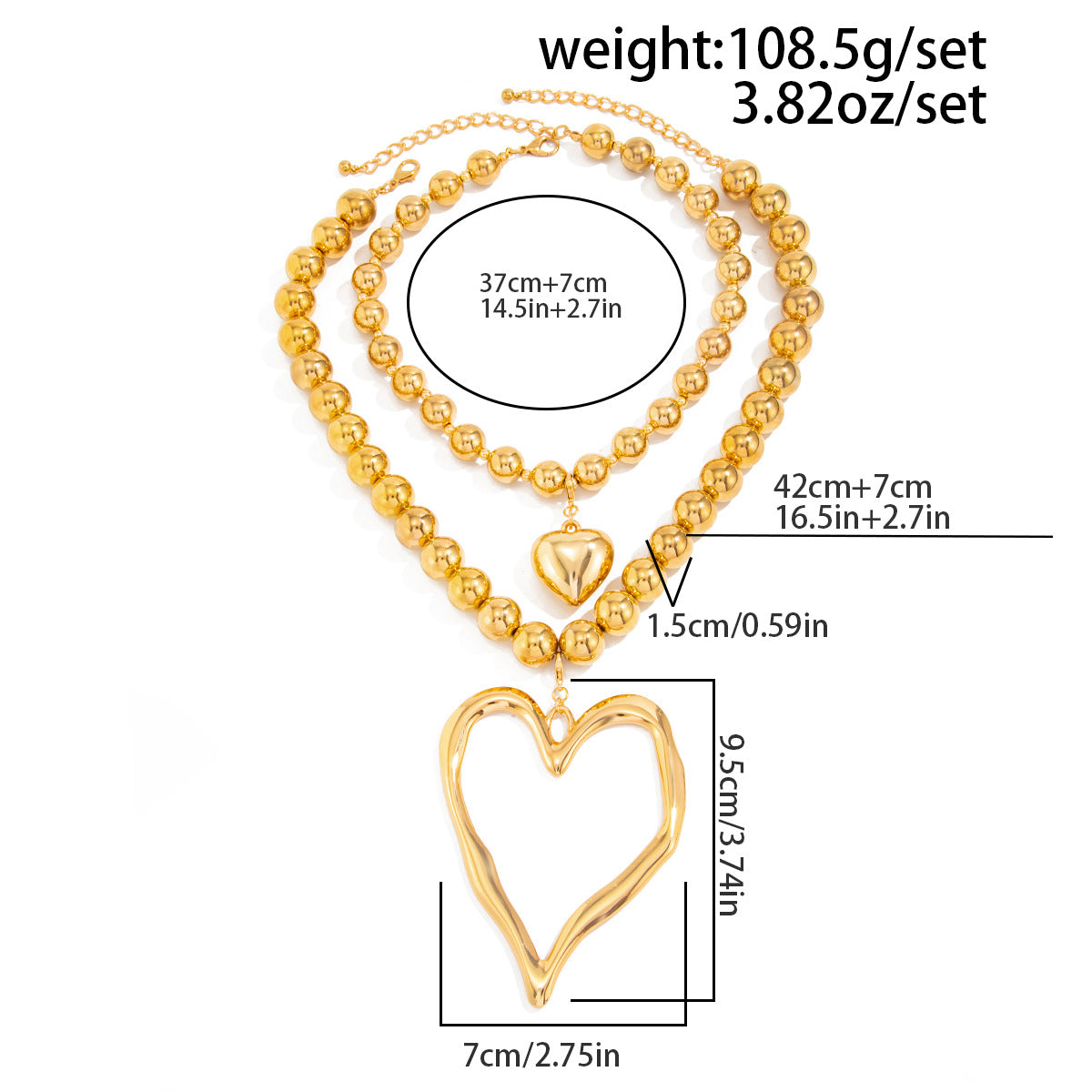 Lava Heart Pearl Bead Necklace Collection