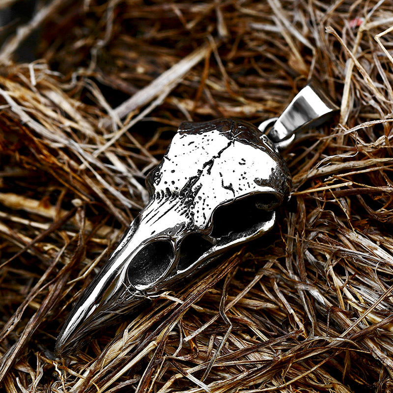 Titanium Steel Viking Crow Pendant for Men - Wholesale European & American Jewelry