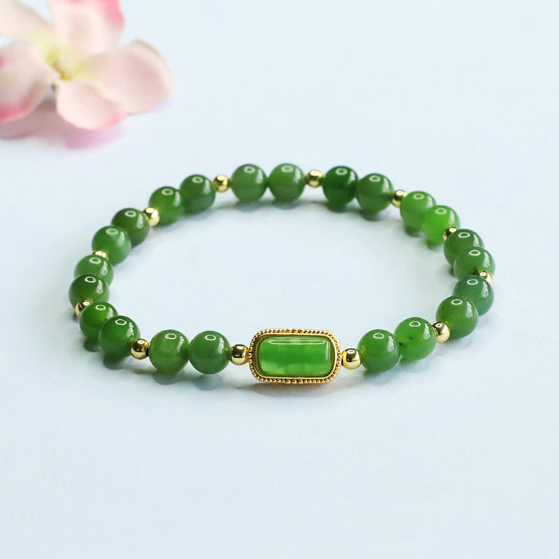 Hetian Jasper Gold-Tone Bracelet