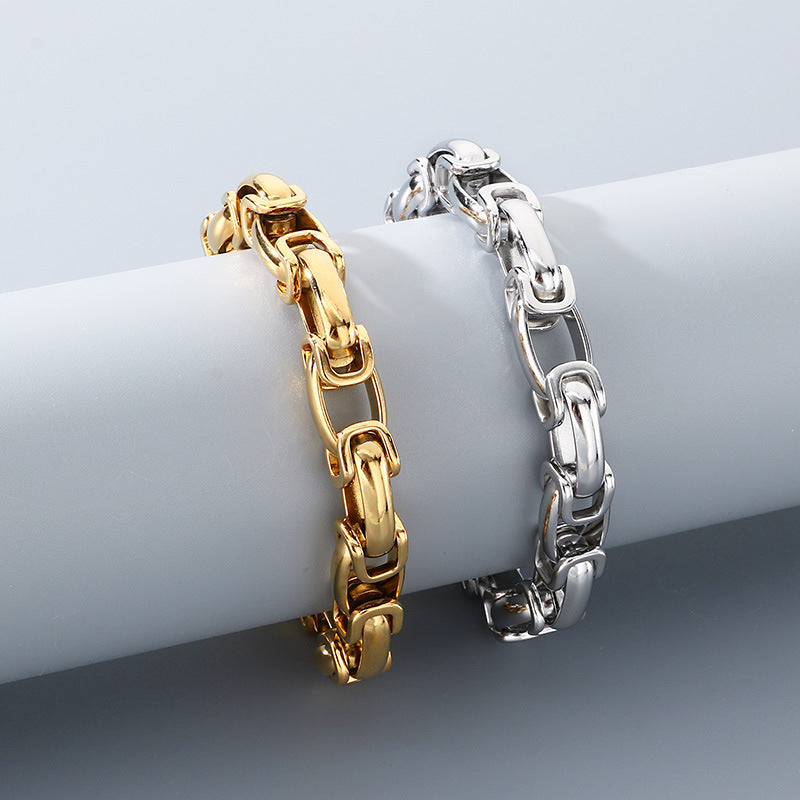 Back Chain Bracelet – Hip Hop 10mm Oval Emperor Chain Stainless Steel Men's Bracelet