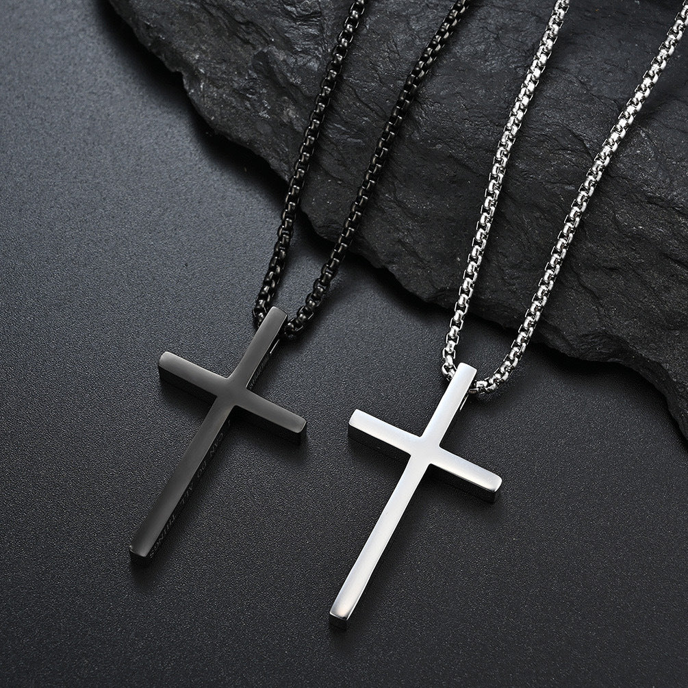 Planderful Titanium Cross Necklace Unisex Timeless Women Men