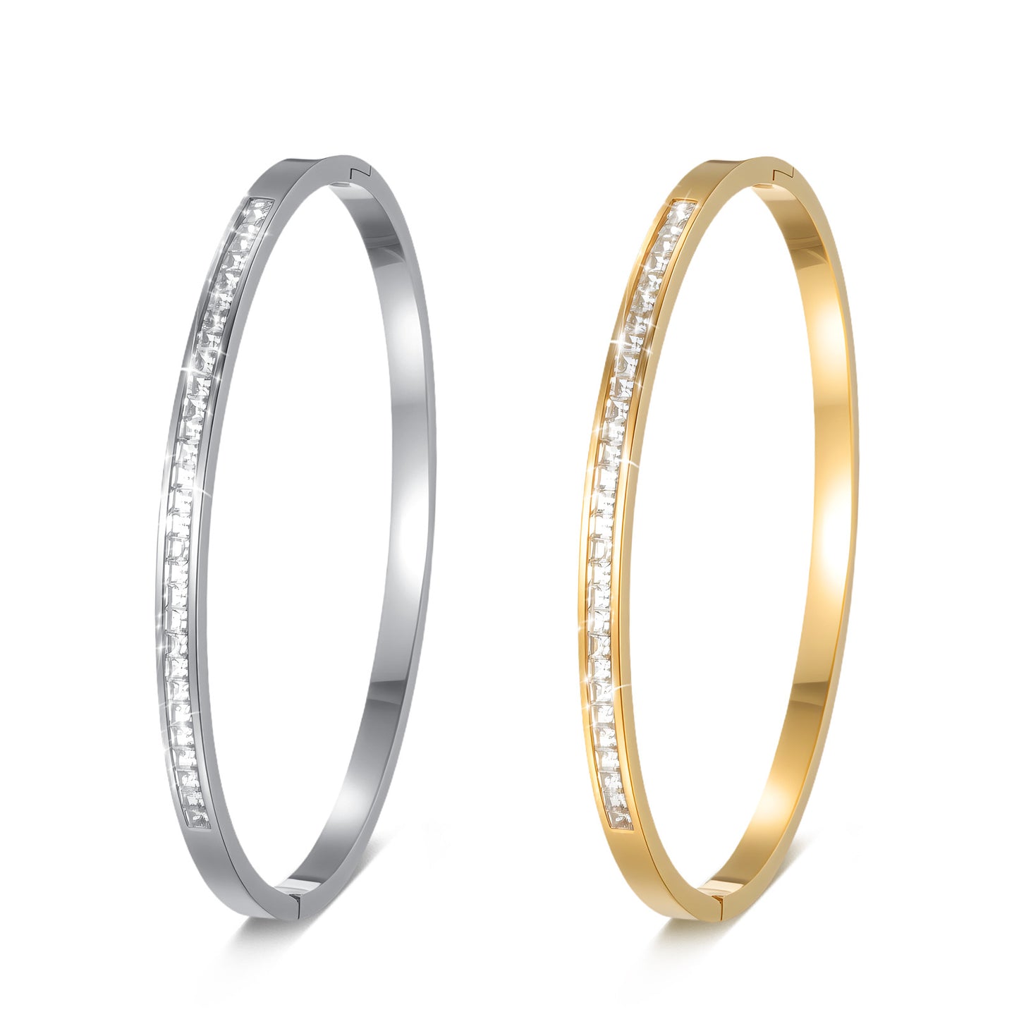 Planderful Everyday Genie Zircon Inlaid Titanium Steel Bracelet For Women With Spring Clasp Vintage