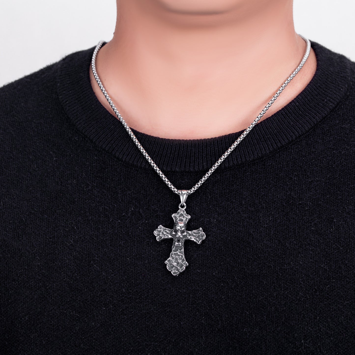 Steel Necklace – Statement Skull Cross Necklace From Planderful For Edgy Everyday Wear