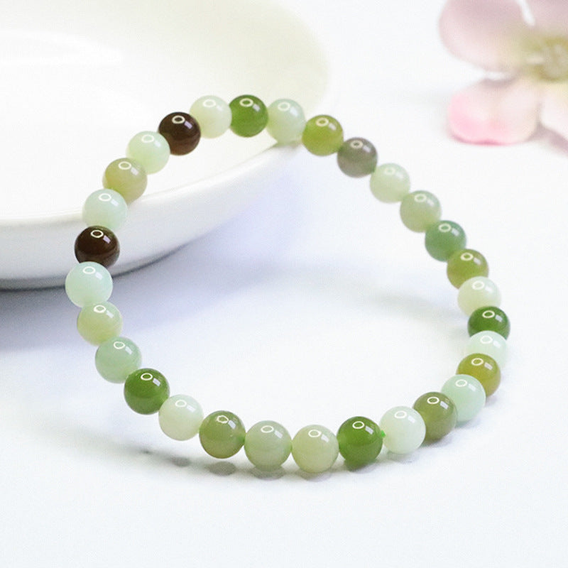 Multigem Hetian Jade Beaded Bracelet