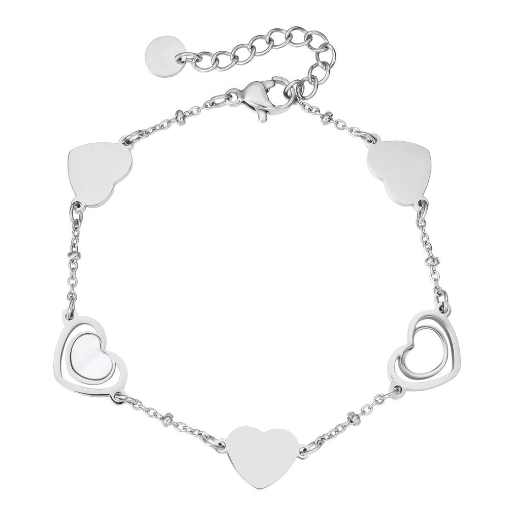 Planderful Everyday Genie Bracelet For Women Chic Statement Jewelry In European American Style Shell Peach Heart