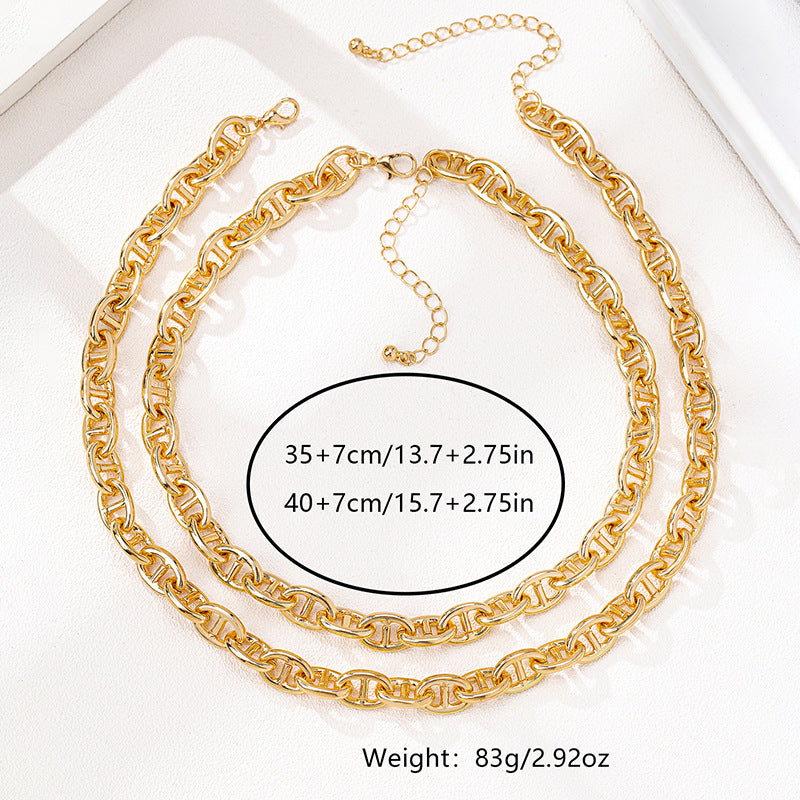 Versatile Retro Chain Necklace Set for Stylish Women