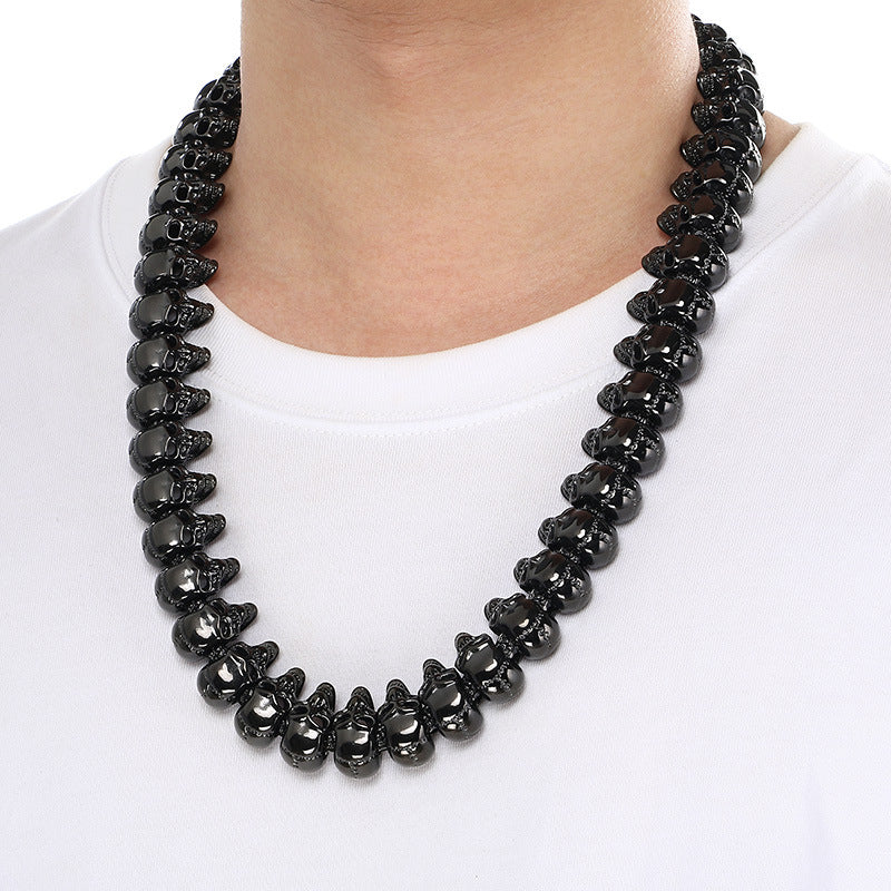 Planderful Skull Necklace For Men Titanium Steel Bold Punk