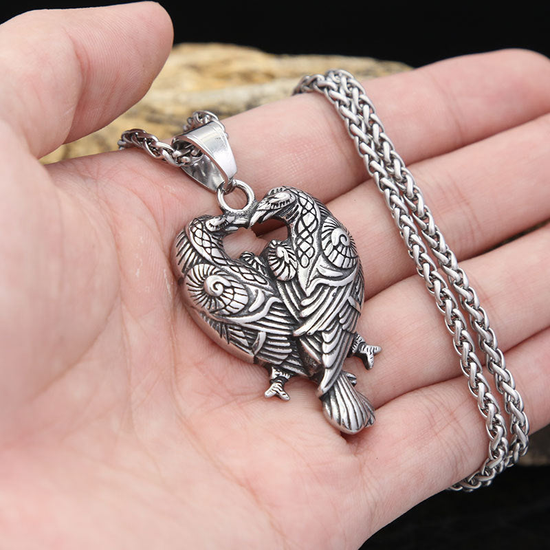 AliExpress Explosive Stainless Steel Crow Pendant Necklace