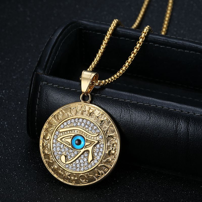 Zircon Necklace - Statement Eye of Horus Pendant